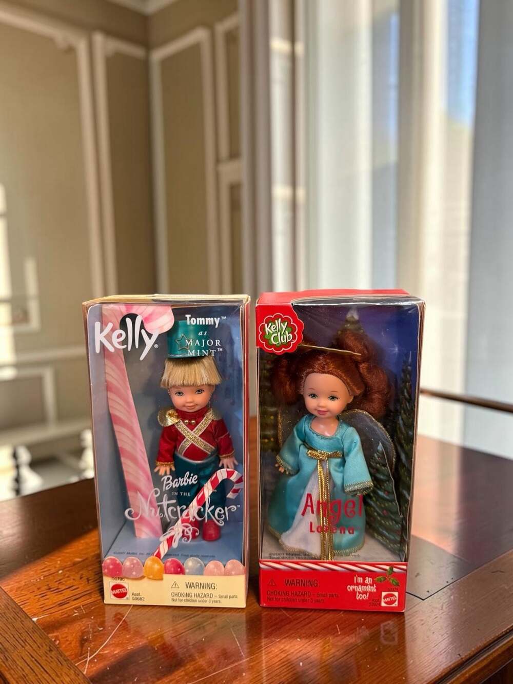 Mattel Set of 2 Barbie Kelly Club Angel Lorena and Tommy Doll Christmas Ornament